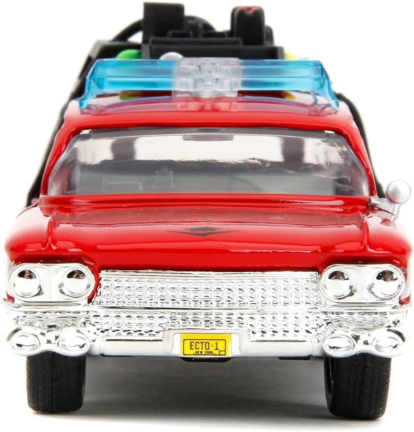 MinewardLabs Hollywood Rides Transformers x Ghostbusters Ecto-1 G1 Mashup - Die-cast Car with Opening Doors, 1:32 Scale, Ages 8+ (40th Anniversary Edition)